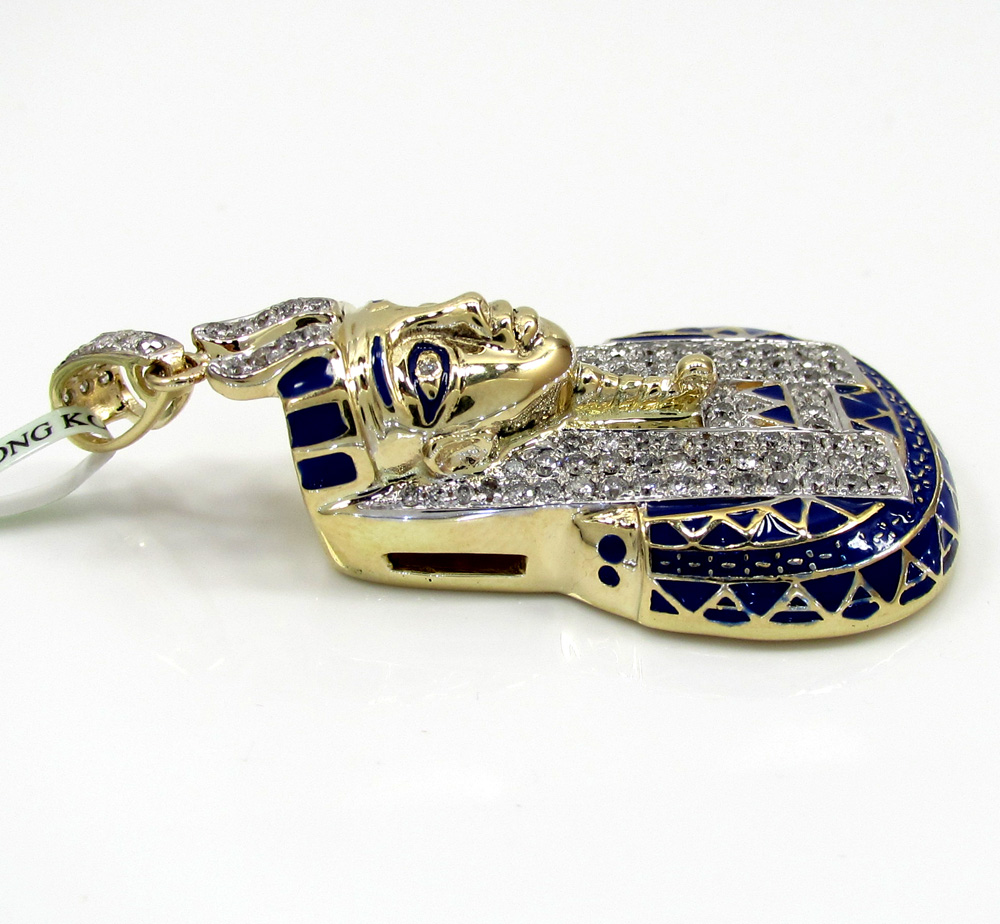 10k yellow gold pharaoh sphinx pendant 1.13ct - Image 3