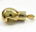 10k yellow gold two tone large boxing glove pendant 