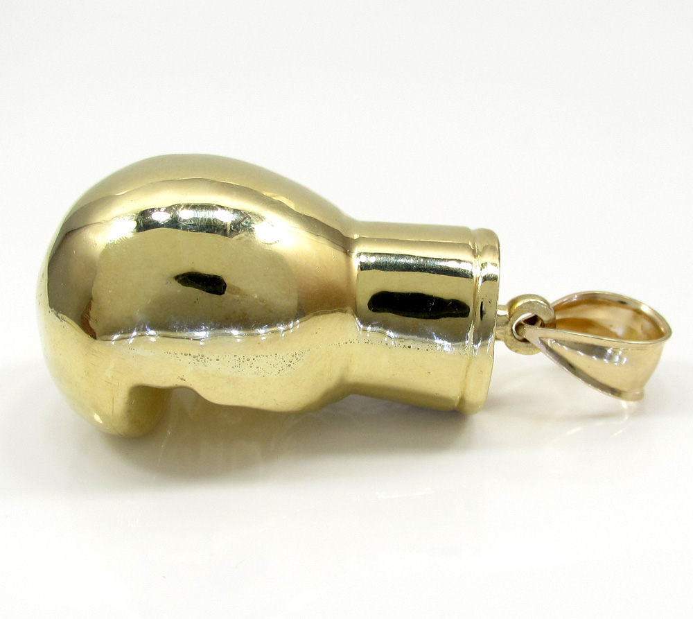 10k yellow gold two tone small boxing glove pendant - Image 3