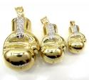 10k yellow gold two tone small boxing glove pendant 