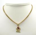 10k yellow gold two tone rose petal flower pendant 