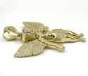 10k yellow gold large angel baby cherub cz pendant 0.90ct