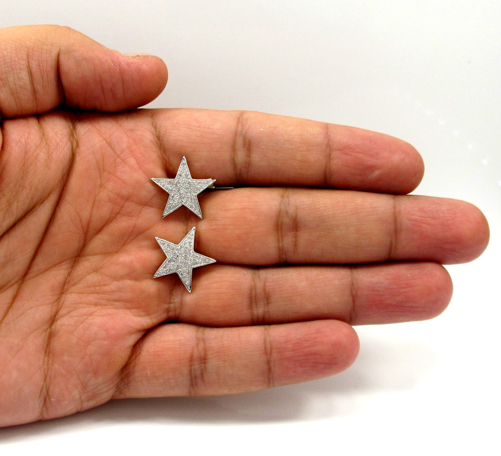 10k yellow gold fancy diamond star earrings 0.53ct - Image 4