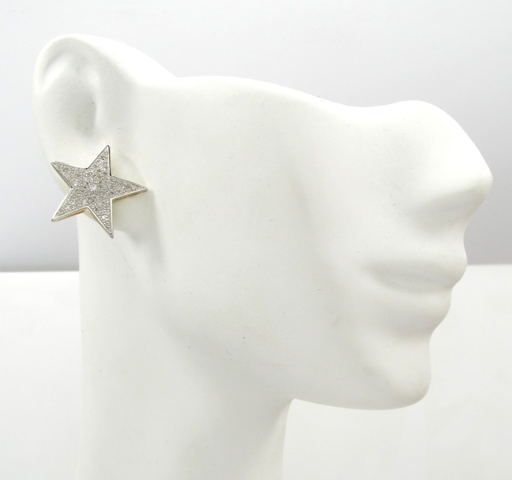 10k yellow gold fancy diamond star earrings 0.53ct - Image 5