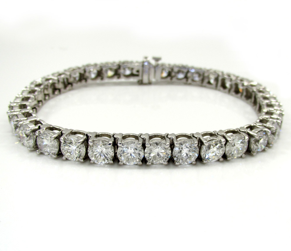 Ladies 14k white gold fancy diamond tennis bracelet 7 inch 5mm 17.08ct
