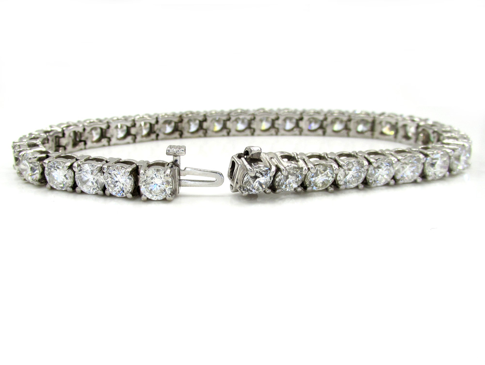 Ladies 14k white gold fancy diamond tennis bracelet 7 inch 5mm 17.08ct