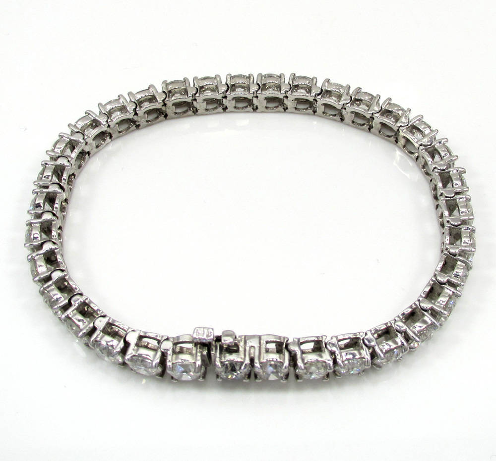 Ladies 14k white gold fancy diamond tennis bracelet 7 inch 5mm 17.08ct