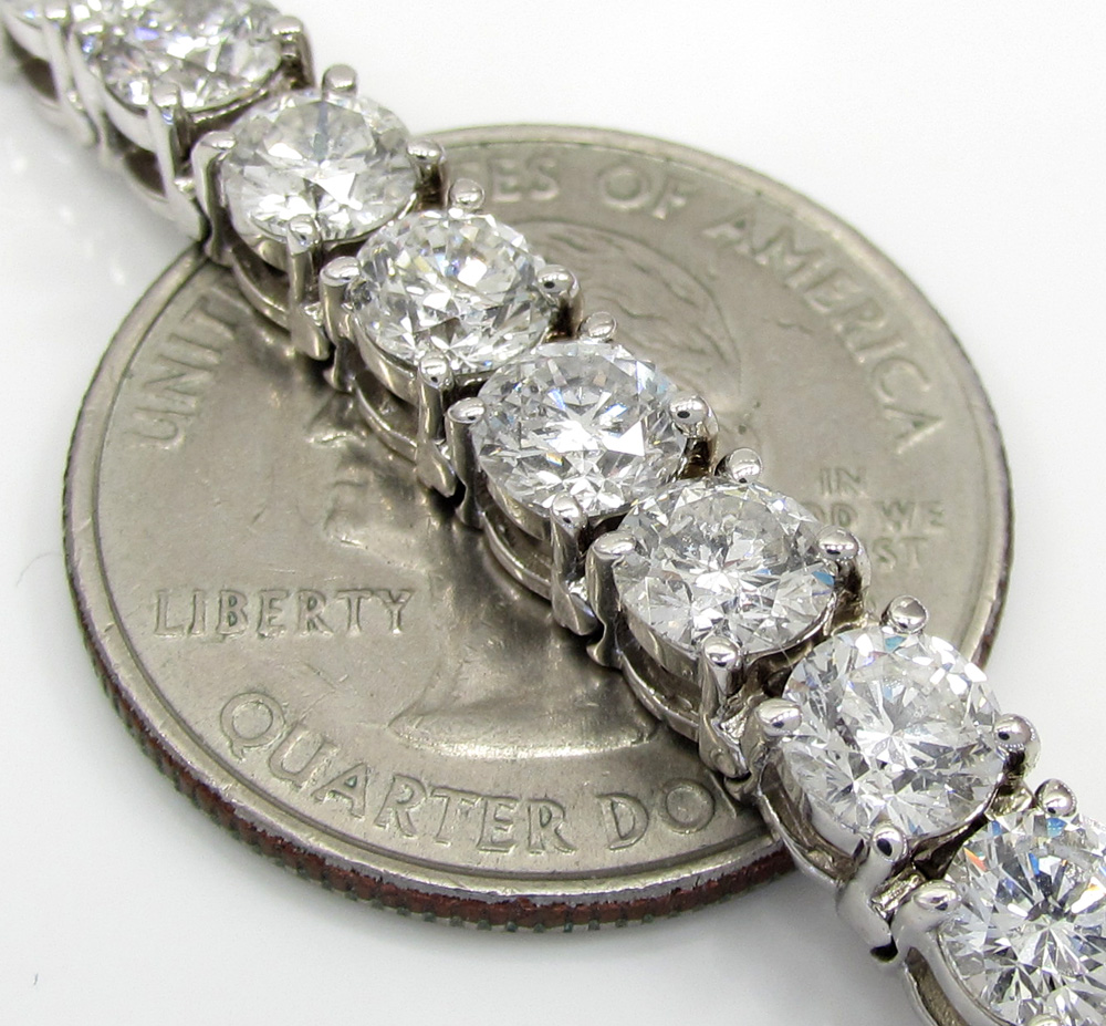 Ladies 14k white gold fancy diamond tennis bracelet 7 inch 5mm 17.08ct