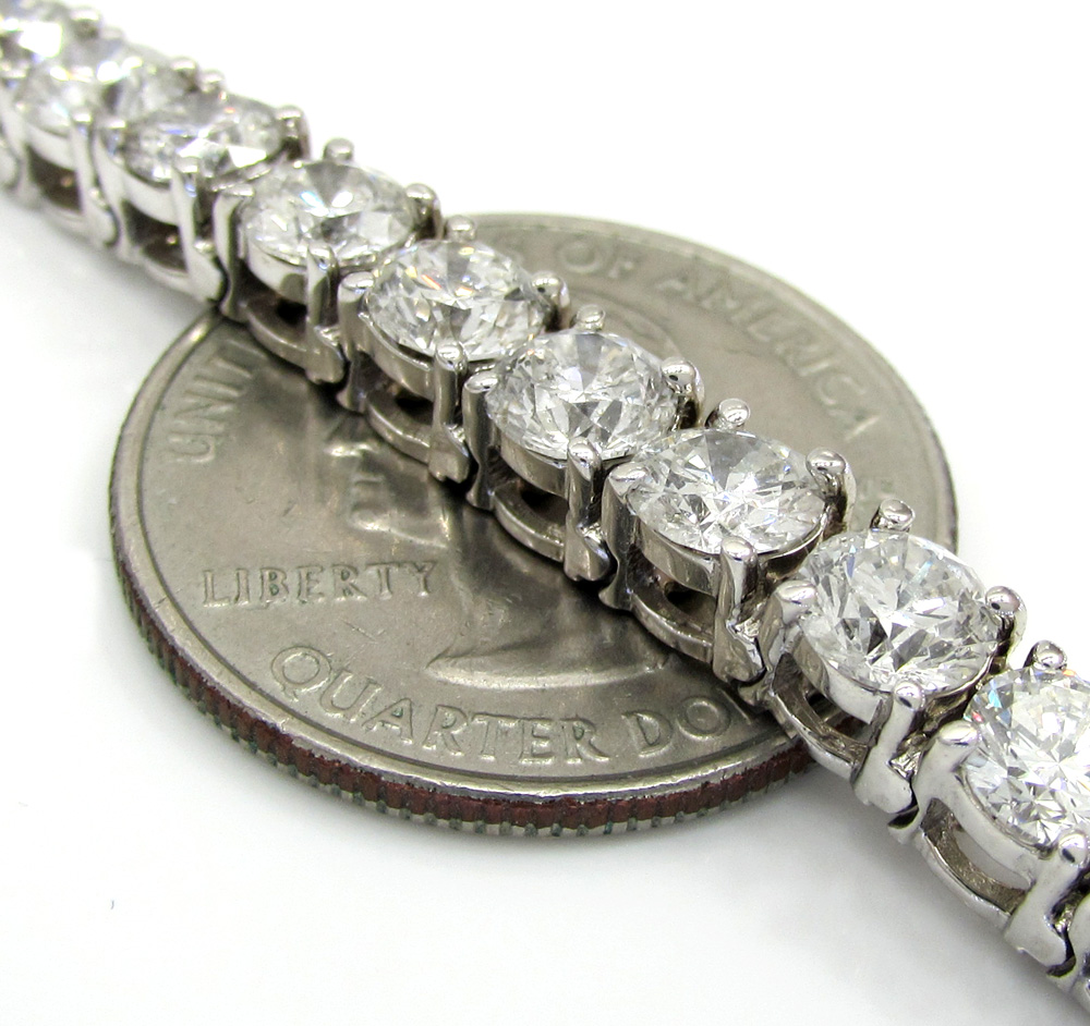 Ladies 14k white gold fancy diamond tennis bracelet 7 inch 5mm 17.08ct