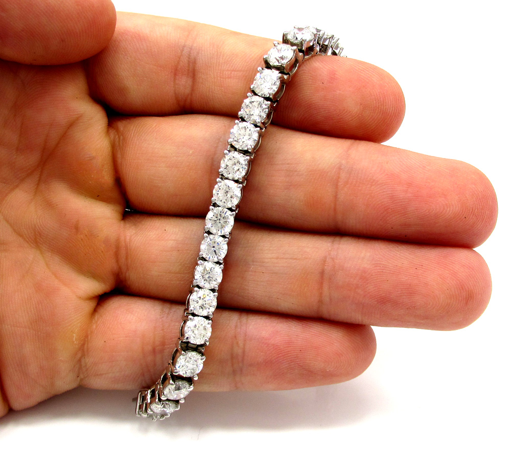 Ladies 14k white gold fancy diamond tennis bracelet 7 inch 5mm 17.08ct