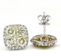 18k white gold natural canary diamond earrings 3.40ct
