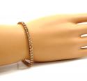18k rose gold champagne diamonds tennis bracelet 7 inch 6.83ct