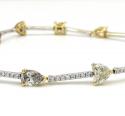 18k white and yellow gold ladies multi diamond tennis bracelet 7.50 inch 5.68ct