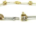18k white and yellow gold ladies multi diamond tennis bracelet 7.50 inch 5.68ct