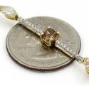 18k white and yellow gold ladies multi diamond tennis bracelet 7.50 inch 5.68ct