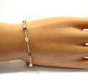 18k white and yellow gold ladies multi diamond tennis bracelet 7.50 inch 5.68ct