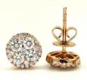 18k rose gold fancy diamond cluster earrings 0.95ct