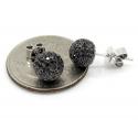 18k white gold black diamond sphere earrings 1.30ct