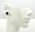 18k white gold black diamond sphere earrings 1.30ct