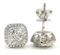 18k white gold fancy diamond cluster earrings 1.21ct