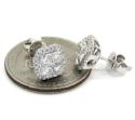 18k white gold fancy diamond cluster earrings 1.21ct