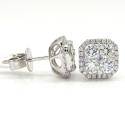 18k white gold fancy diamond cluster earrings 1.21ct