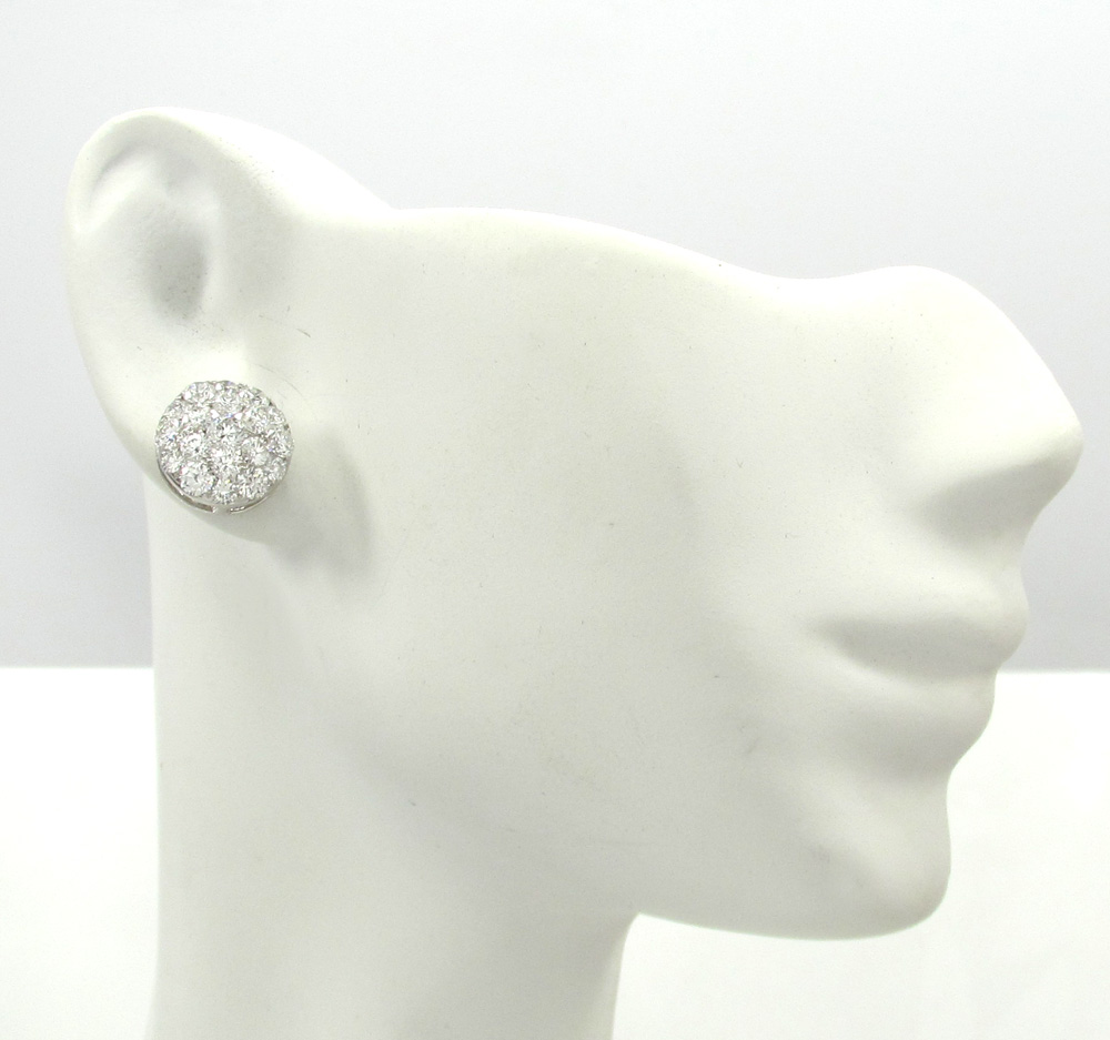18k white gold fancy dome shaped cluster earrings 2.21ct - Image 6