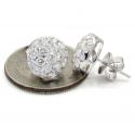 18k white gold fancy dome shaped cluster earrings 2.21ct