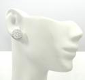 18k white gold fancy dome shaped cluster earrings 2.21ct