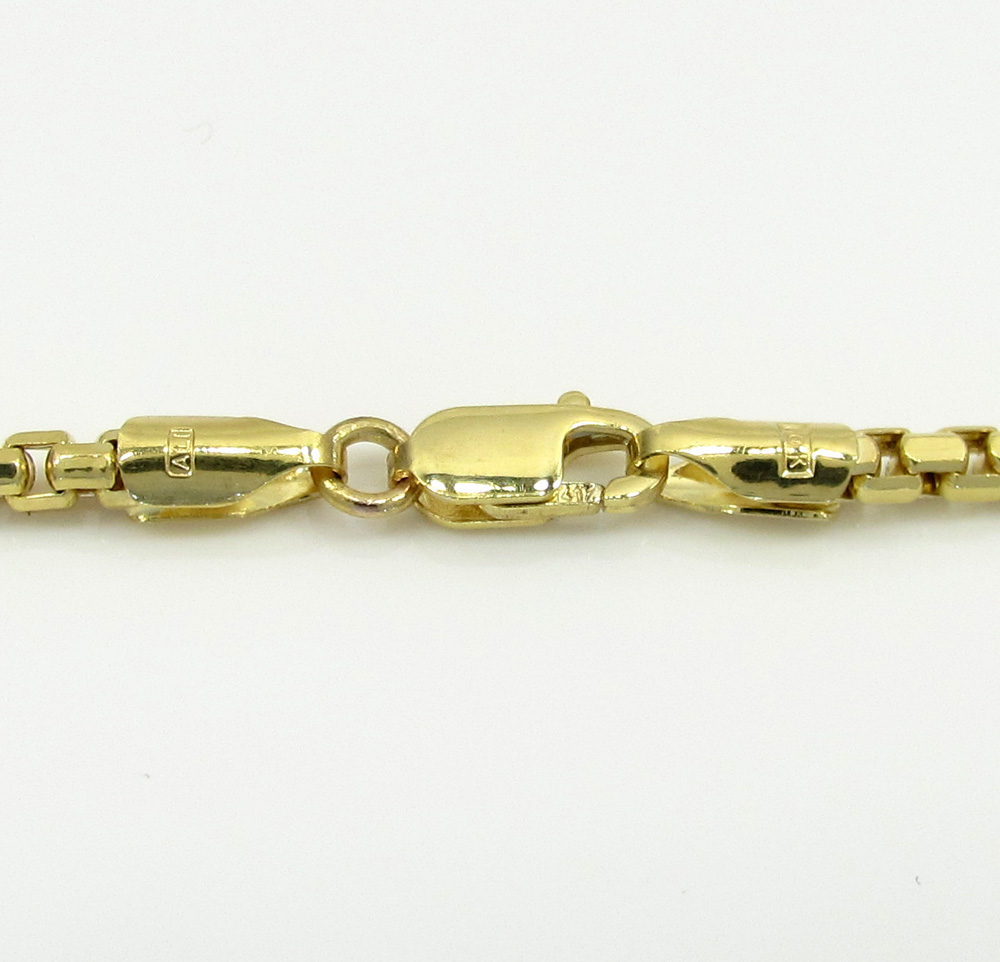 10k yellow gold diamond cut hexagon box chain 18-24 inch 2.3mm - Image 4