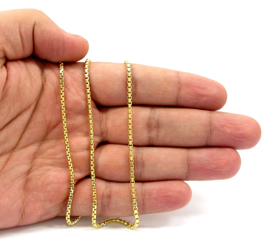 10k yellow gold diamond cut hexagon box chain 18-24 inch 2.3mm - Image 5