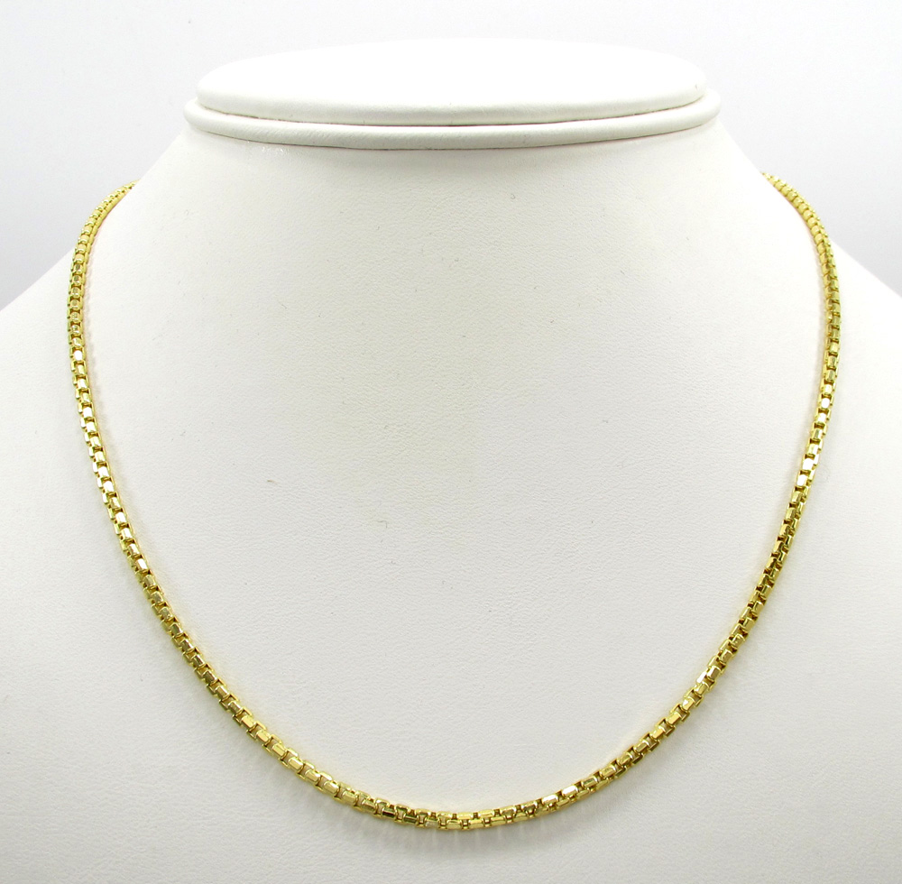 10k yellow gold diamond cut hexagon box chain 18-24 inch 2.3mm - Image 6