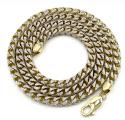 10k yellow gold two tone fully iced diamond franco chain 26 inch 6mm
