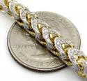 10k yellow gold two tone fully iced diamond franco chain 26 inch 6mm