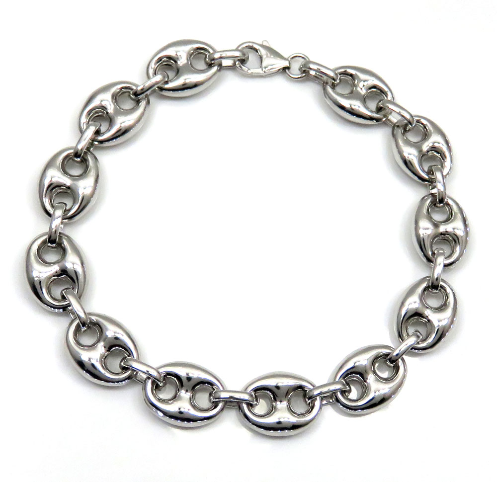 .925 silver gucci puff bracelet 9 inch 12mm