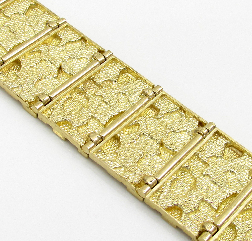 10k yellow gold large nugget bracelet 