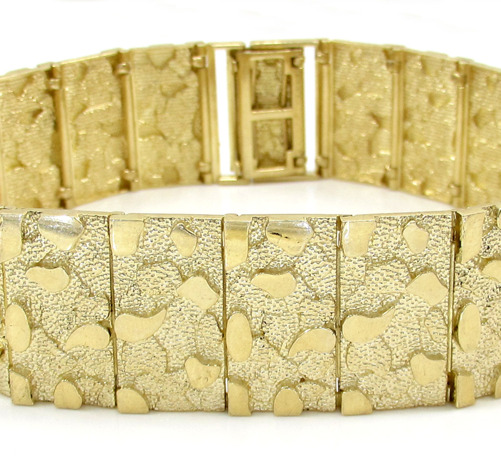 10k yellow gold xl nugget bracelet 