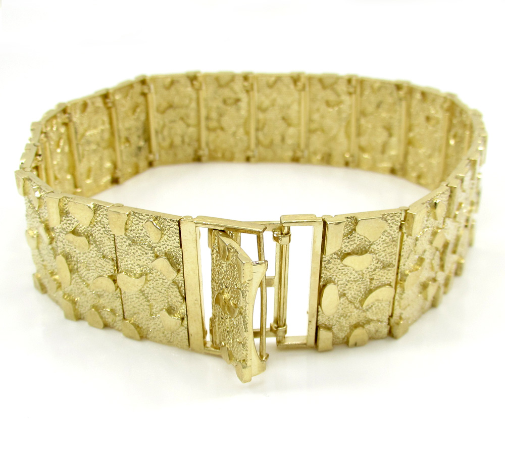 10k yellow gold xl nugget bracelet 