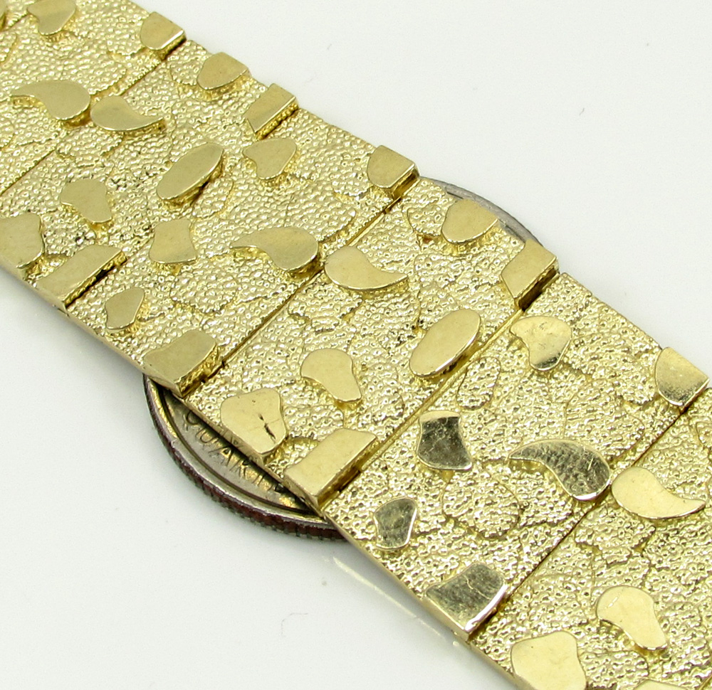 10k yellow gold xl nugget bracelet  - Image 4