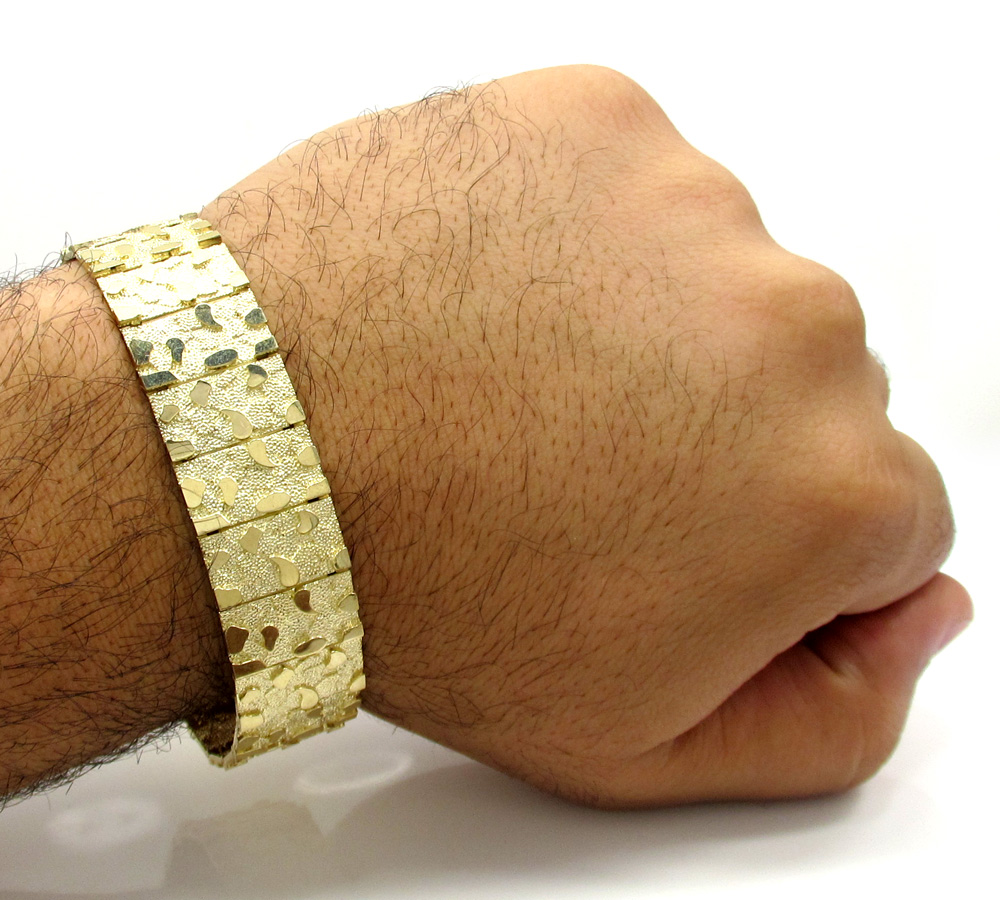 10k yellow gold xl nugget bracelet 