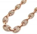 14k solid rose gold champagne diamonds gucci puff chain 24
