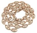 14k solid rose gold champagne diamonds gucci puff chain 24