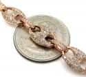 14k solid rose gold champagne diamonds gucci puff chain 24