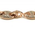 14k solid rose gold champagne diamonds gucci puff chain 24