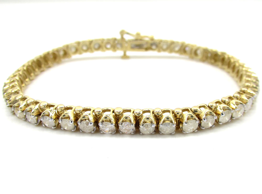 Ladies 14k yellow or white gold tennis bracelet 7 inch 5mm 2.35ct - Image 2
