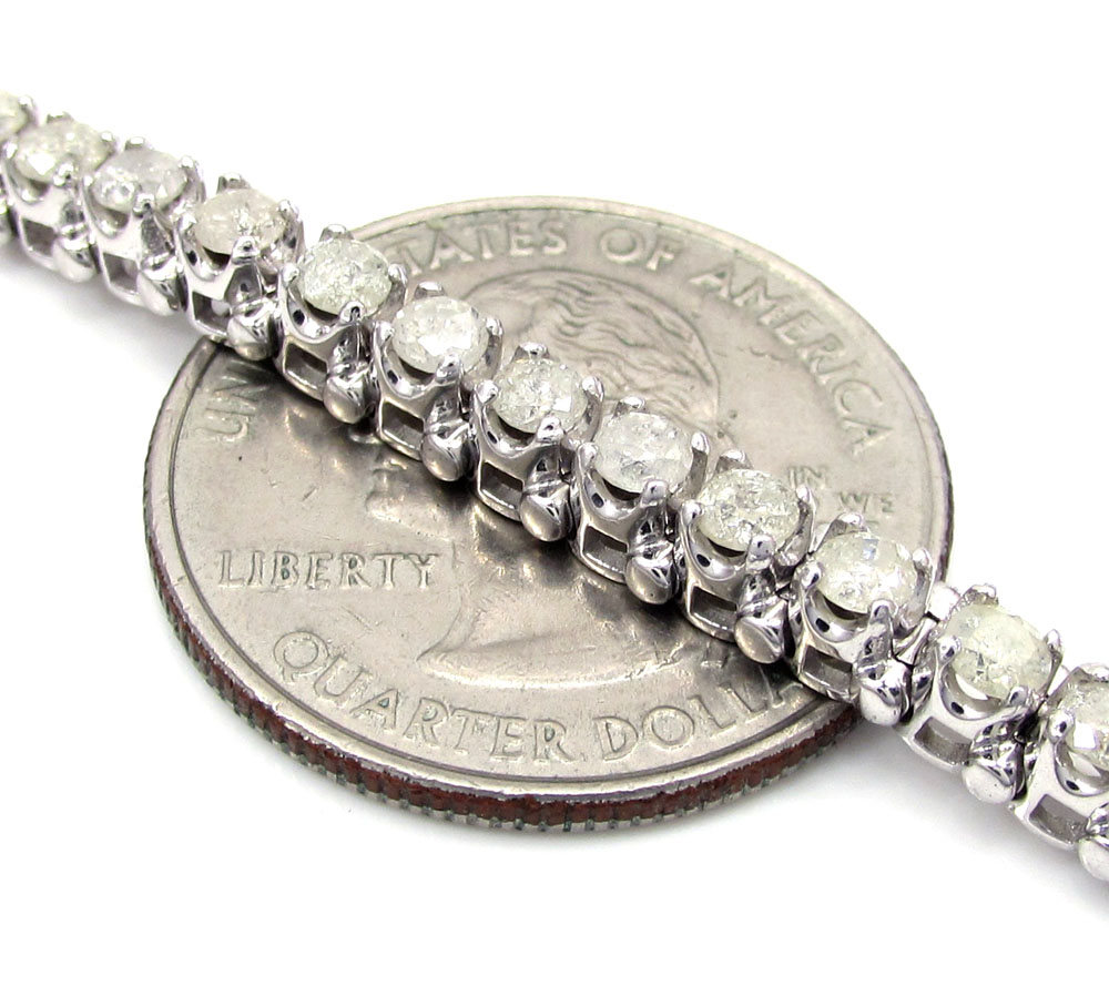 Ladies 14k yellow or white gold tennis bracelet 7 inch 5mm 2.35ct - Image 4