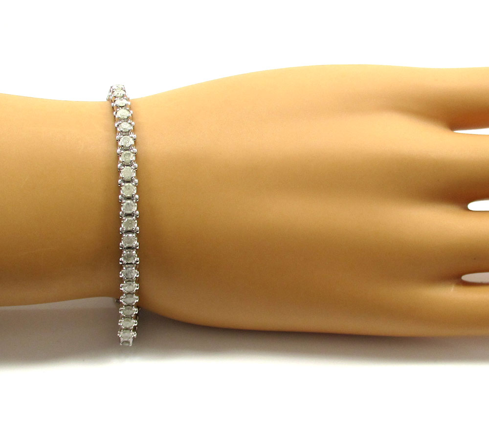 Ladies 14k yellow or white gold tennis bracelet 7 inch 5mm 2.35ct - Image 8
