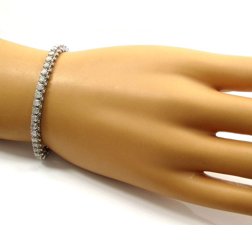 Ladies 14k yellow or white gold tennis bracelet 7 inch 5mm 2.35ct - Image 9