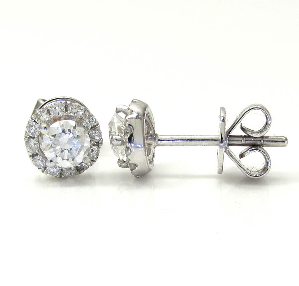 14k white gold diamond cluster earrings 0.75ct - Image 2