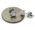 14k white gold diamond cluster earrings 0.75ct